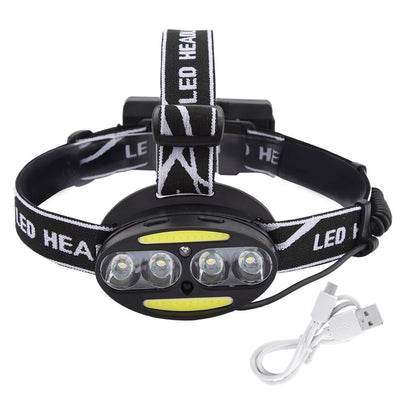 Outdoor Night COB T6 LED Head Light Induction Searchlight Adjustable Headband Accessory