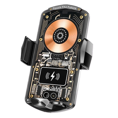 A6 Magnetic Dual Mode Wireless Car Charger Mount for iPhone Samsung Android Phones，black