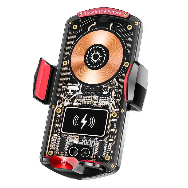 A6 Magnetic Dual Mode Wireless Car Charger Mount for iPhone Samsung Android Phones，red