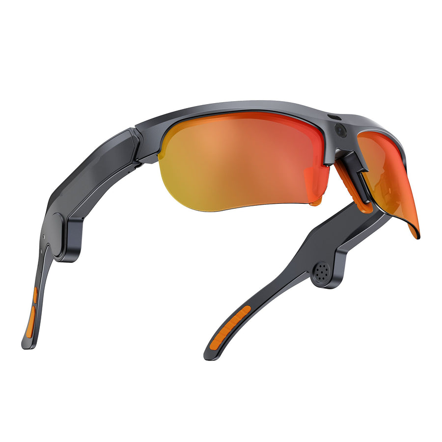E08 Smart Bluetooth Cycling Sunglasses with Camera, UV400 Outdoor Sports Glasses，orange