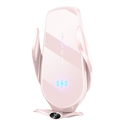 FJ22 Auto Clamping Wireless Car Charger Mount Infrared Air Vent Phone Holder，pink