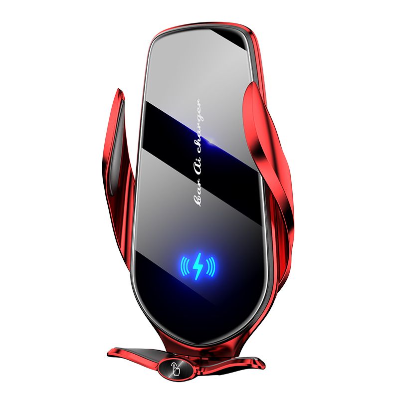FJ22 Auto Clamping Wireless Car Charger Mount Infrared Air Vent Phone Holder，red