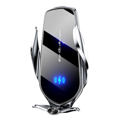 FJ22 Auto Clamping Wireless Car Charger Mount Infrared Air Vent Phone Holder，Silver