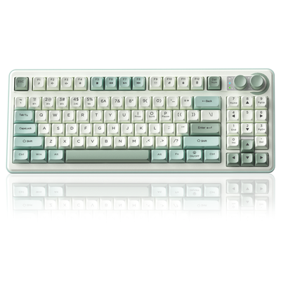 SOLAKAKA SK90 75% Compact Wireless Keyboard with Independent Number Pad，Green & White