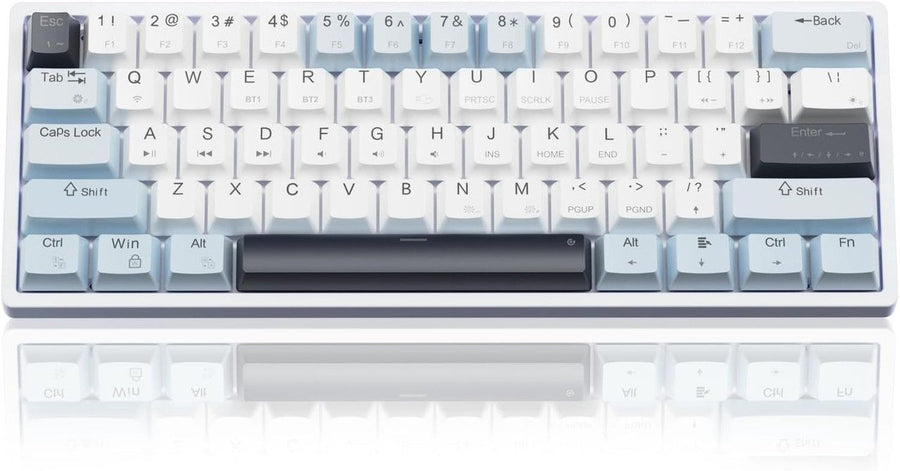 SOLAKAKA SK961 Tri-Mode Wireless RGB Backlit Mechanical Gaming Keyboard，white&blue