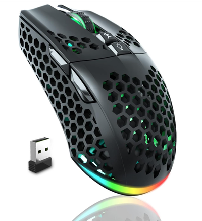 SOLAKAKA SM600 Honeycomb Shell Gaming Mouse Wireless,black