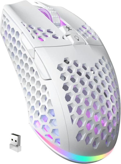 SOLAKAKA SM600 Honeycomb Shell Gaming Mouse Wireless,white