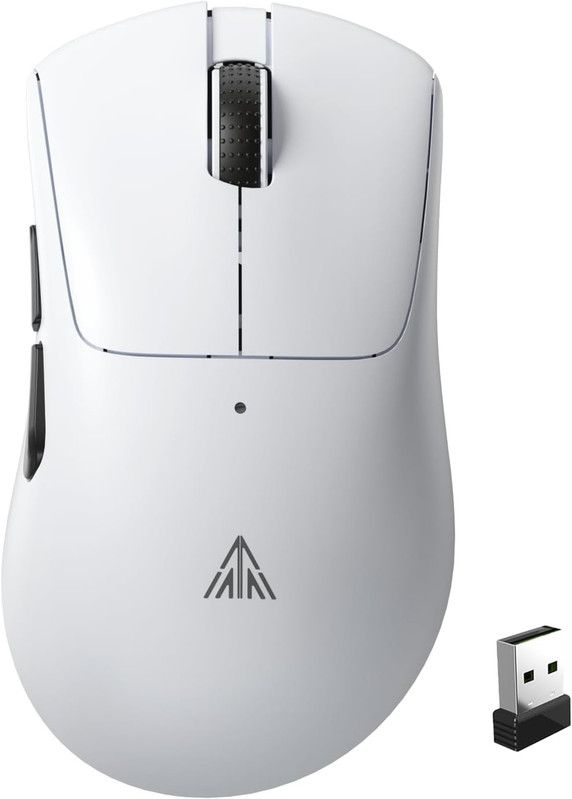 SOLAKAKA SM805 Tri-Mode Lightweight Wireless Gaming Mouse, 24000 DPI with Two Side Buttons，white