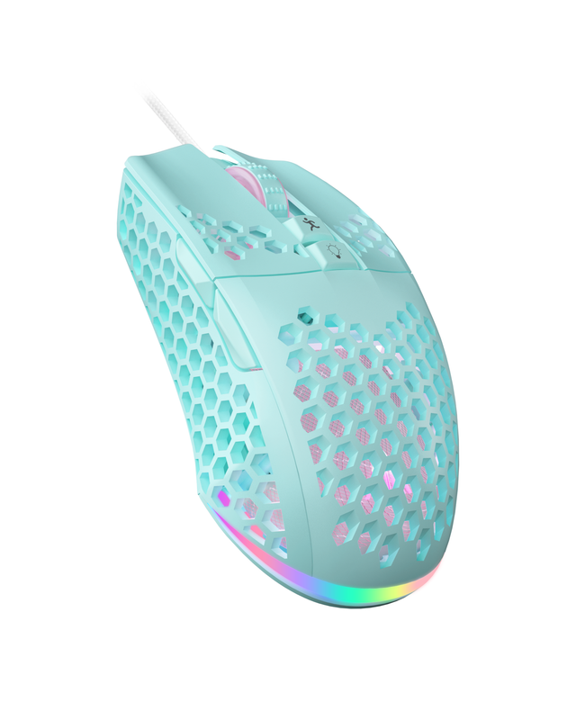SOLAKAKA SM900 Wired Gaming Mouse with Honeycomb Shell，green