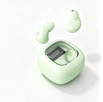 Y19 Mini Hidden Sleep Wireless Bluetooth Earbuds with LED Digital Display，green
