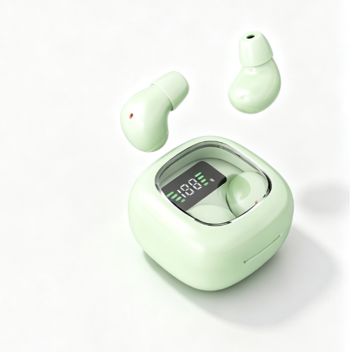 Y19 Mini Hidden Sleep Wireless Bluetooth Earbuds with LED Digital Display，green