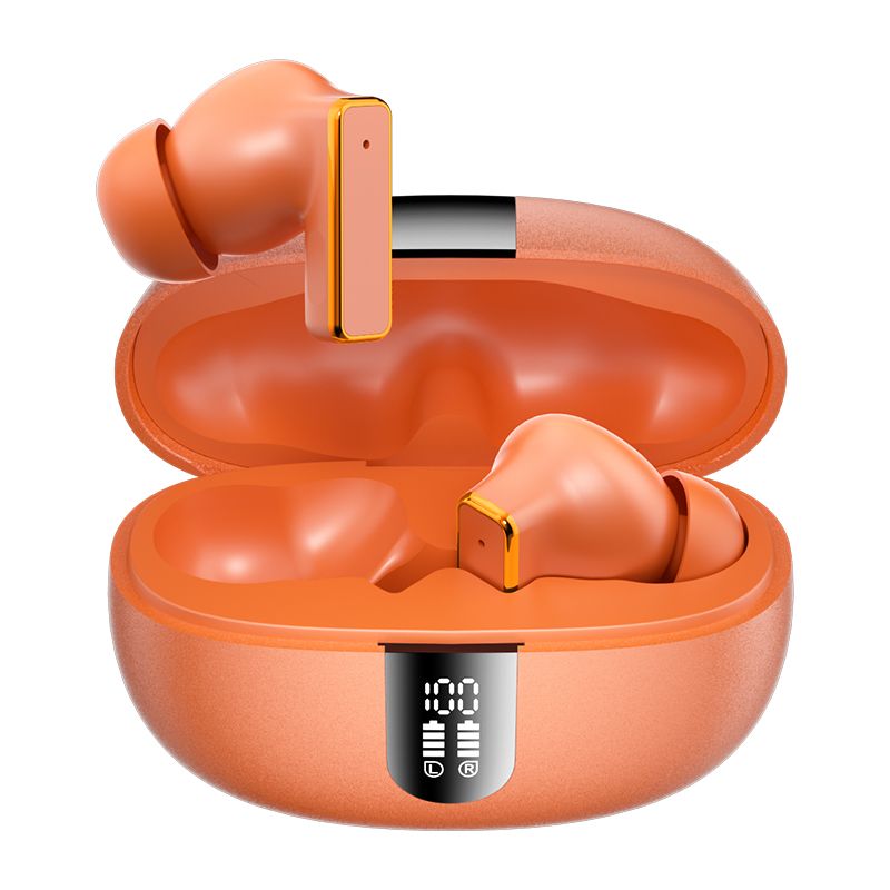 Y8 Bluetooth 6.0 Wireless Heavy Bass Earbuds ENC Noise Cancelling In Ear Headphones,orange