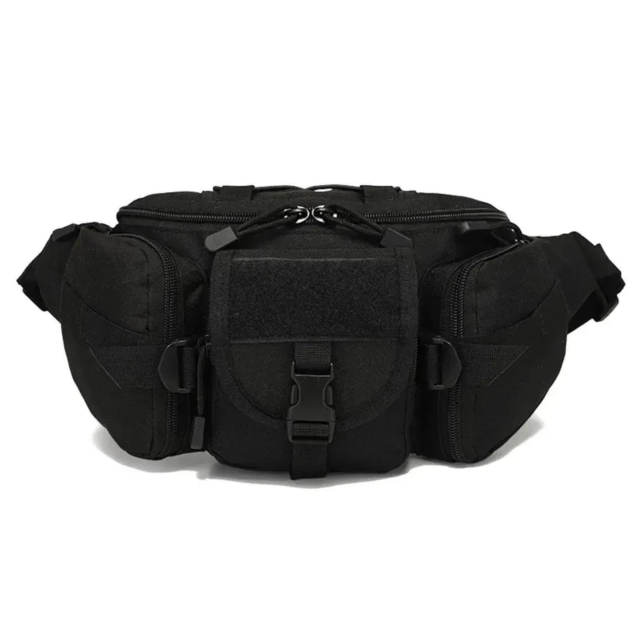 Outdoor Sports Fanny Pack Multipurpose Belt Bag for Camping Hiking Traveling Running Fishing - Black