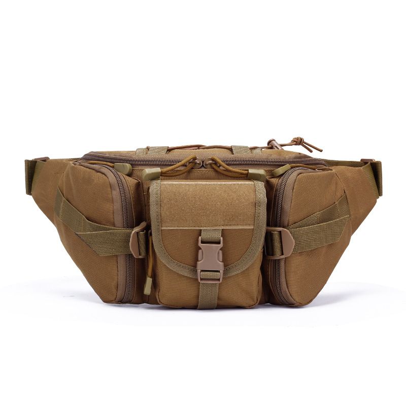 Outdoor Sports Fanny Pack Multipurpose Belt Bag for Camping Hiking Traveling Running Fishing - Khaki