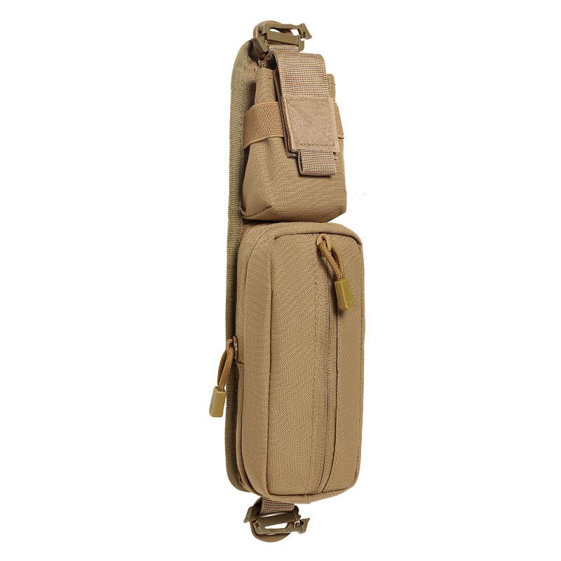 Shoulder Strap Bag Backpack Sundries Pouch Molle Accessory Pouch Tactical Additional Bag Multifunctional EDC - Khaki