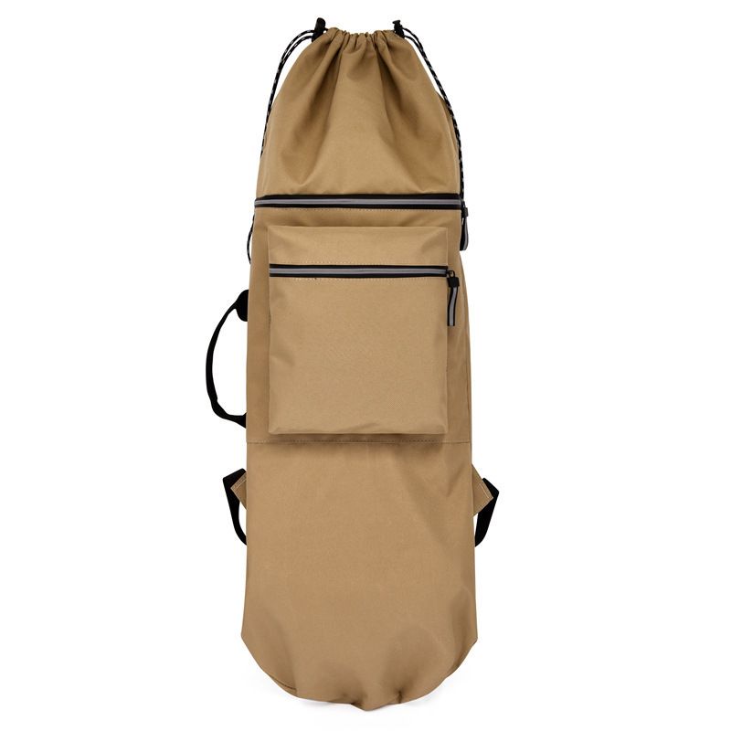 Skateboard Bag Longboards Carrying Case Double Shoulder Backpack Outdoor Travel - Khaki