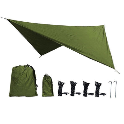 Camping Tarp Tent Tarp Awning Accessories Lightweight Hammock Canopy Rain Awning - Army green