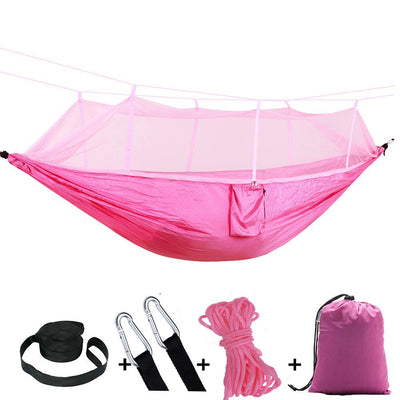 Camping Mosquito-proof Hammock Lightweight Nylon Fabric with Straps Outdoor Hanging Sleeping Bag