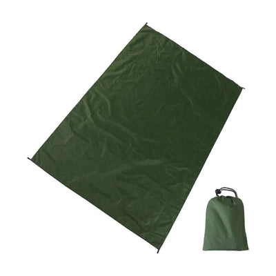 Camping Ground Sheet Waterproof Silver Coated Sunlight Resistant Quick Dry Outdoor Mat - Green 100*145cm