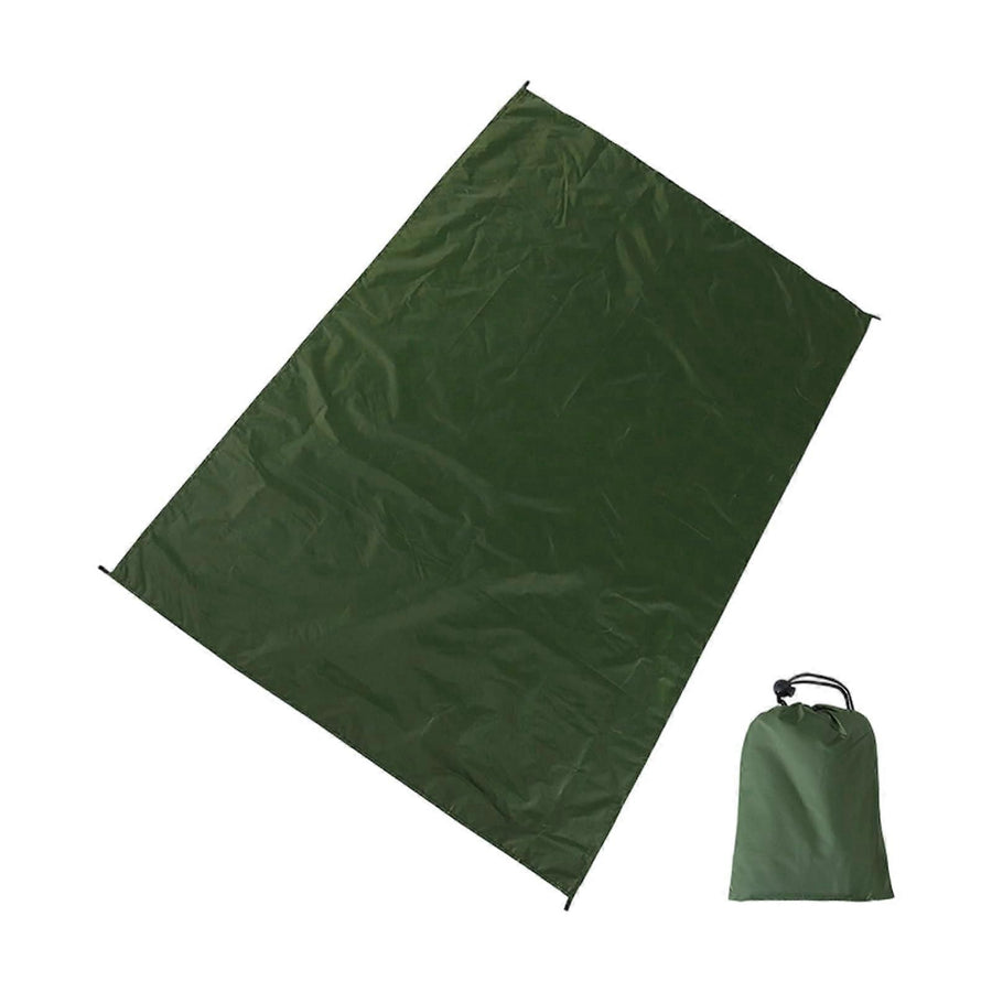 Camping Ground Sheet Waterproof Silver Coated Sunlight Resistant Quick Dry Outdoor Mat - Green 300*300cm