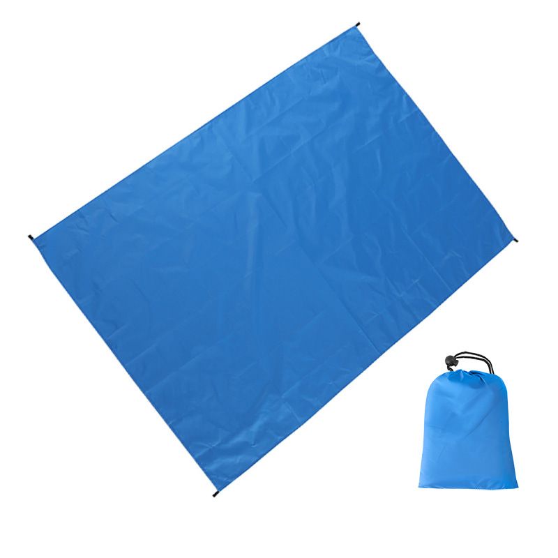 Camping Ground Sheet Waterproof Silver Coated Sunlight Resistant Quick Dry Outdoor Mat - Blue 300*300cm