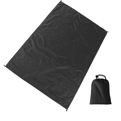 Camping Ground Sheet Waterproof Silver Coated Sunlight Resistant Quick Dry Outdoor Mat - Black 300*300cm