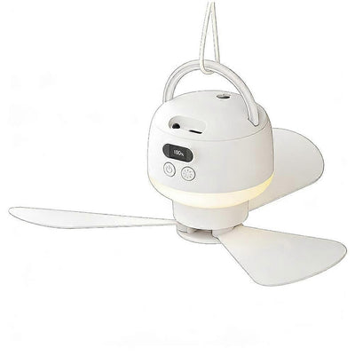 Camping Fan USB Rechargeable Tent Fan with Remote Control LED Light 5 Speeds Timer Portable Ceiling Fan for Camping