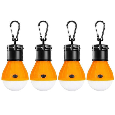 LED Camping Lantern, Super Bright Outdoor Waterproof Light with Hook, Ideal for Hiking, Fishing, Parties, 4-Pack Yellow