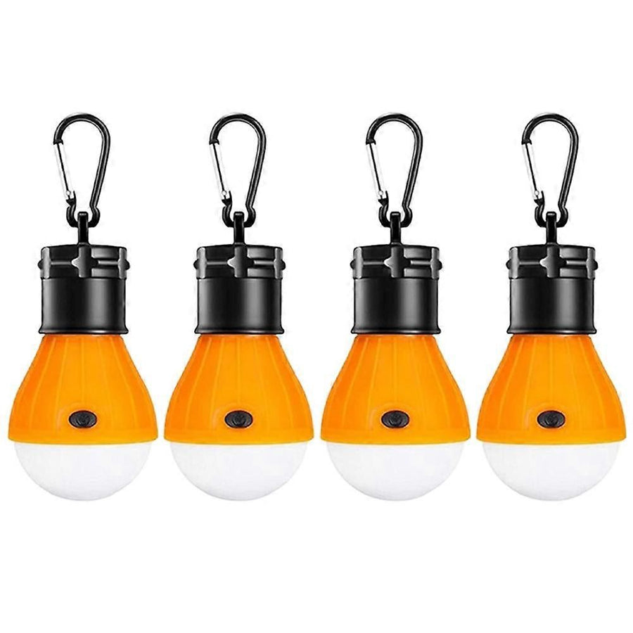 LED Camping Lantern, Super Bright Outdoor Waterproof Light with Hook, Ideal for Hiking, Fishing, Parties, 4-Pack Yellow