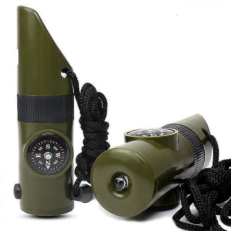 Camping Survival Kit with Lanyard Emergency Compass Safety Whistle Emergency Whistle Kid Survival Kit Outdoor Multi Function Tool for Camping Hiking