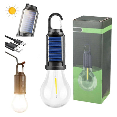 USB Rechargeable Solar Camping Light with Dual Charging and 3 Brightness Modes, Water‑Resistant Hanging LED Tent Lamp