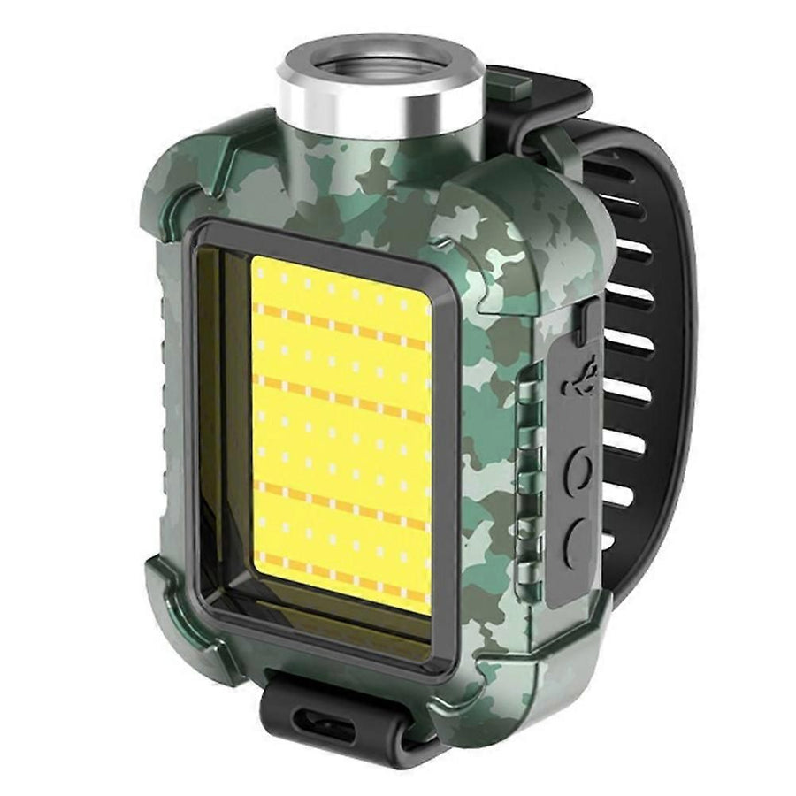 Rechargeable Wrist Mount LED Light for Outdoor Activities Waterproof IPX5 3 Modes & SOS Ideal for Camping Cycling Green