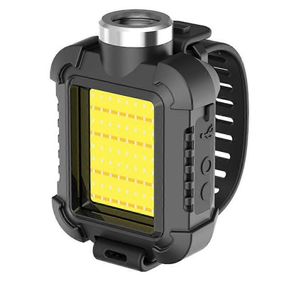 Rechargeable Wrist Mount LED Light for Outdoor Activities Waterproof IPX5 3 Modes & SOS Ideal for Camping Cycling Black