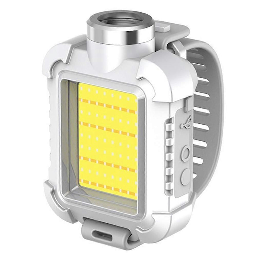 Rechargeable Wrist Mount LED Light for Outdoor Activities Waterproof IPX5 3 Modes & SOS Ideal for Camping Cycling White