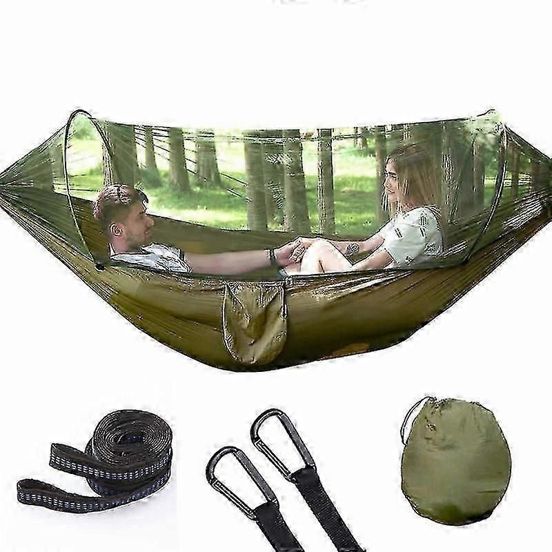 Camping Hammock with Mosquito Net, 1-2 Person, Portable and Lightweight, Pop-up Parachute for Outdoors or Camping