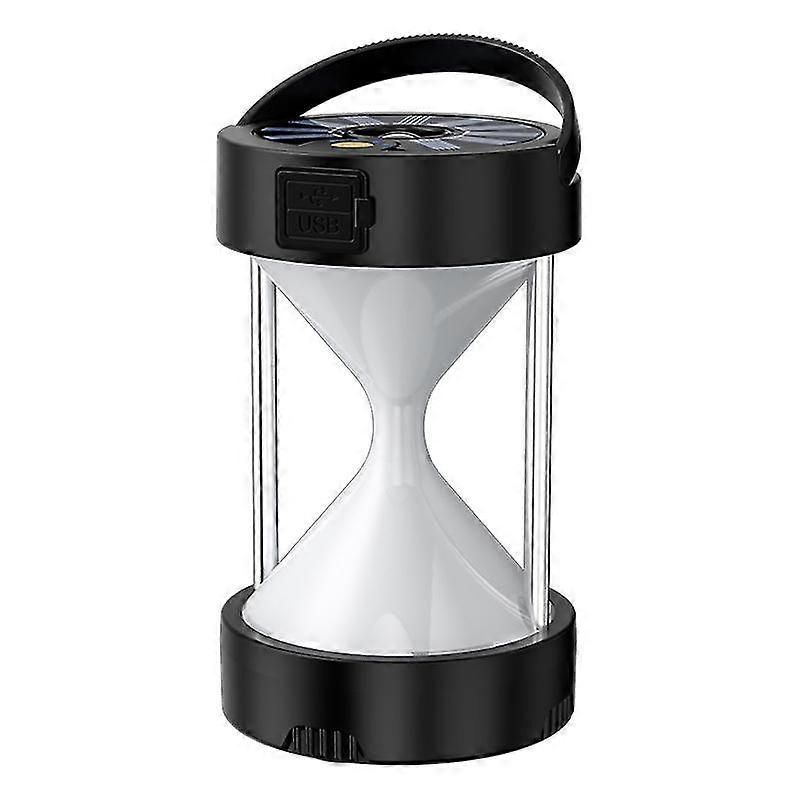 4 In 1 Camping Lamp Rechargeable Portable Solar Lamp Adsorbable Metal Waterproof Camping Lamp(black)