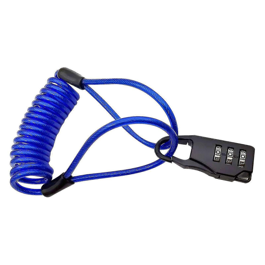 Anti-theft Motorcycle Cycling Scooter Bicycle Lock Cable Lock Helmet Lock - Blue