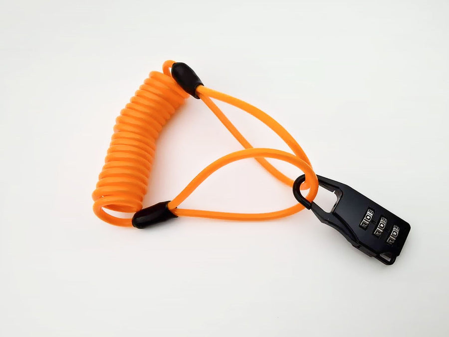 Anti-theft Motorcycle Cycling Scooter Bicycle Lock Cable Lock Helmet Lock - Orange