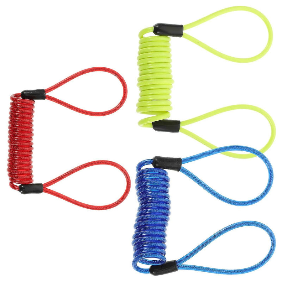 3 Pcs Bicycle Lock Cable Disc Lock Reminder Motorcycle Bike Bicycle Cable Spring Antitheft Protection Handlebar Alarm Wire
