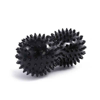 Spiky Peanut Massage Ball Deep Tissue Muscle Roller PVC Foot Massage Ball for Myofascial Release Trigger Point Therapy Yoga Fitness - Black