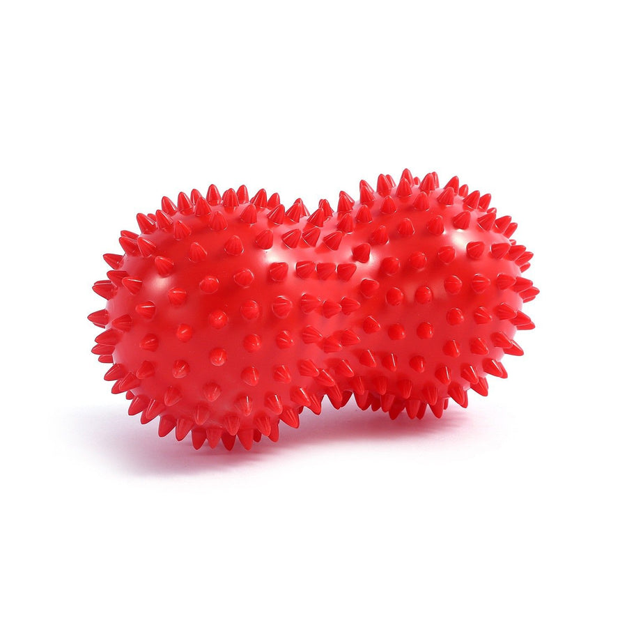 Spiky Peanut Massage Ball Deep Tissue Muscle Roller PVC Foot Massage Ball for Myofascial Release Trigger Point Therapy Yoga Fitness - Red