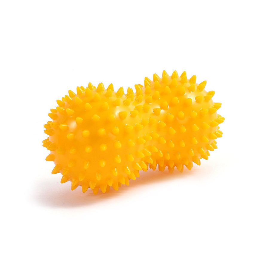 Spiky Peanut Massage Ball Deep Tissue Muscle Roller PVC Foot Massage Ball for Myofascial Release Trigger Point Therapy Yoga Fitness - Yellow