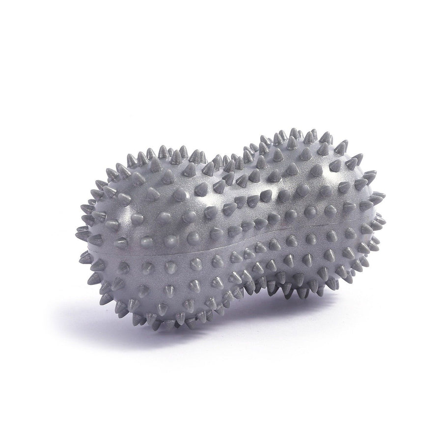 Spiky Peanut Massage Ball Deep Tissue Muscle Roller PVC Foot Massage Ball for Myofascial Release Trigger Point Therapy Yoga Fitness - Gray