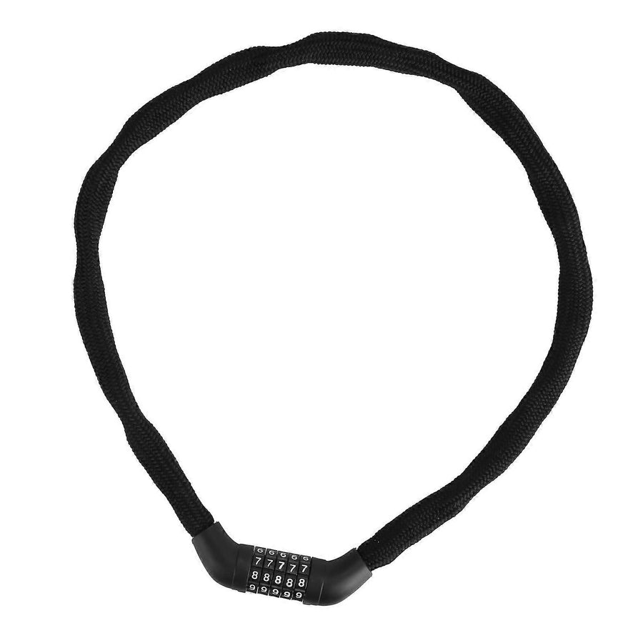 Portable 5-Digit Combination Bike Chain Lock, Keyless Anti-Theft Security Lock for Bicycle, Mountain Bike, Scooter and Motorcycle - Black