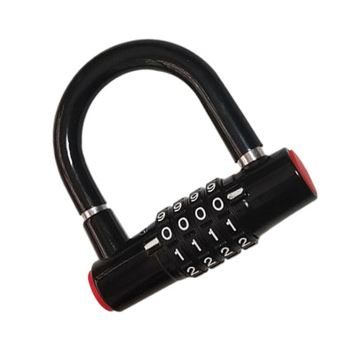 Durability Bike Lock Rusts Resistant Bicycles Lock Multifunction 4 Digits Lock for Bicycles Electric Bike - Black