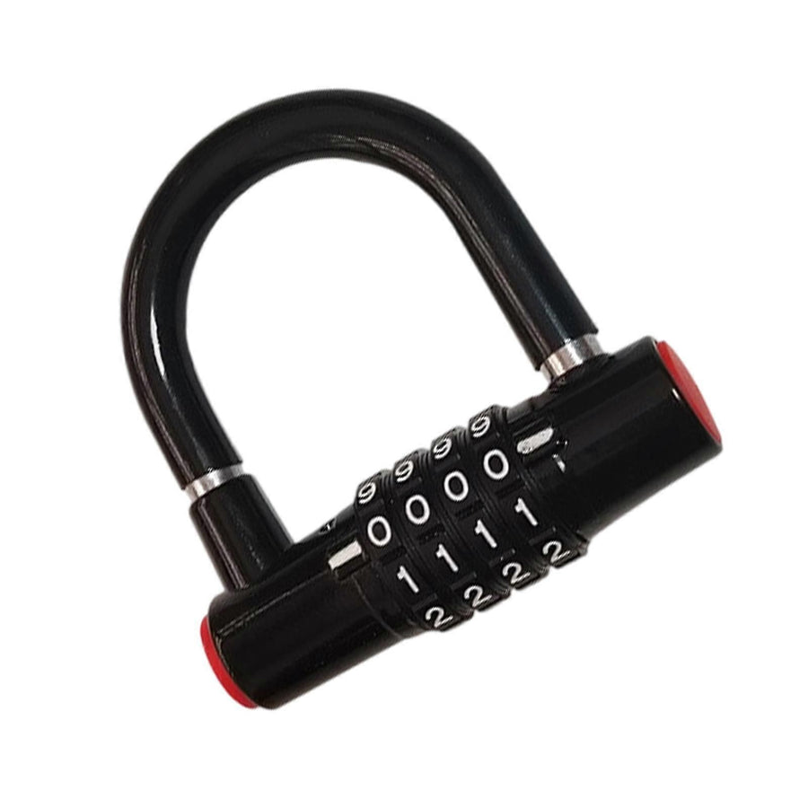 Durability Bike Lock Rusts Resistant Bicycles Lock Multifunction 4 Digits Lock for Bicycles Electric Bike - Black