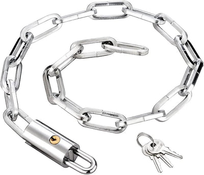 Heavy Duty Bike Chain Lock, Anti-Theft Security Lock for Bicycle, Motorcycle, Gate, Fence and Outdoor Use - 0.8m