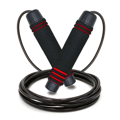 Adjustable Speed Jump Rope with Soft Memory Foam Handles, Tangle-Free Skipping Rope for Fitness, Cardio Workout & Exercise - Red
