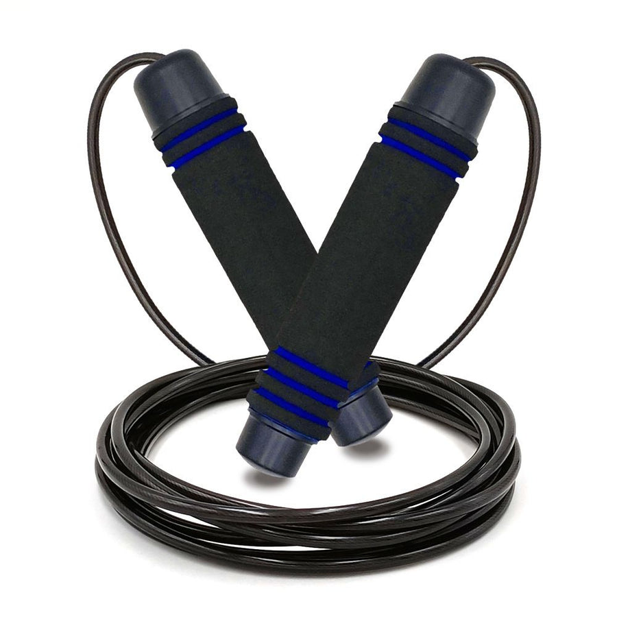 Adjustable Speed Jump Rope with Soft Memory Foam Handles, Tangle-Free Skipping Rope for Fitness, Cardio Workout & Exercise - Blue