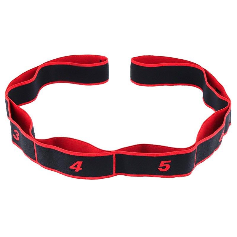 Stretching Strap, 8 Loop Yoga Straps for Stretching, Elastic Stretch Strap Stretch Band for Exercise Yoga Fitness Gym - Red
